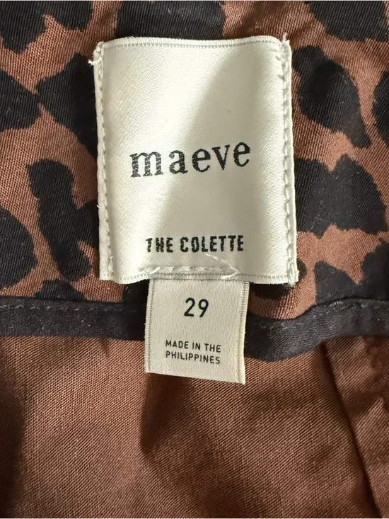 Anthropologie Maeve Colette - Leopard Wide-Leg Ruffle Hem Pants - Brown/Black - Picture 5 of 5